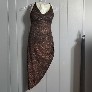 Windsor black glitter cross-back midi dress